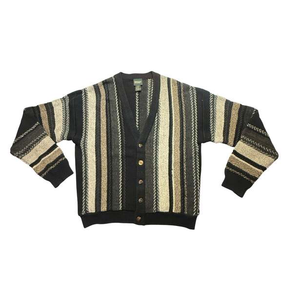Irvine Park Other - Irvine Park Vintage Medium Vertical Stripe Cable Knit Cardigan Sweater